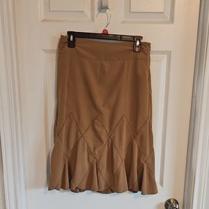 For The Republic Tan Knee-Length Trumpet Skirt Sz 6